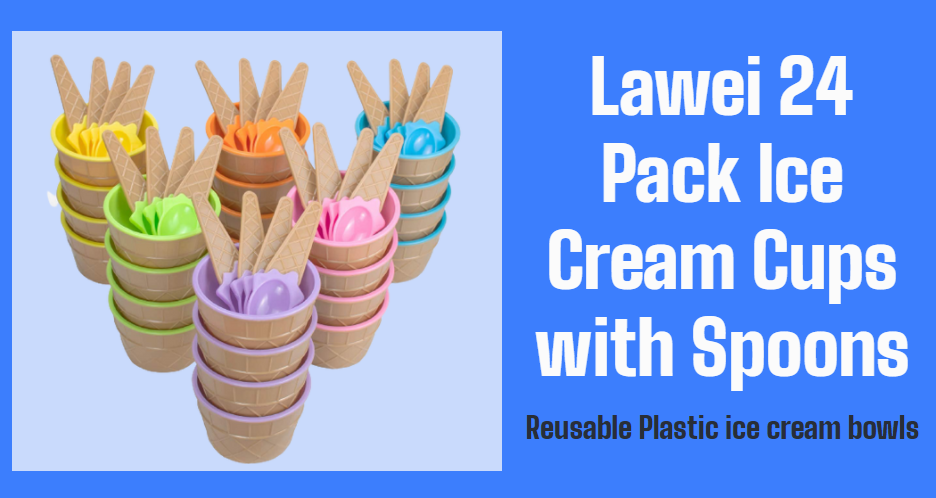 Lawei 24 Pack Ice Cream Cups with Spoons