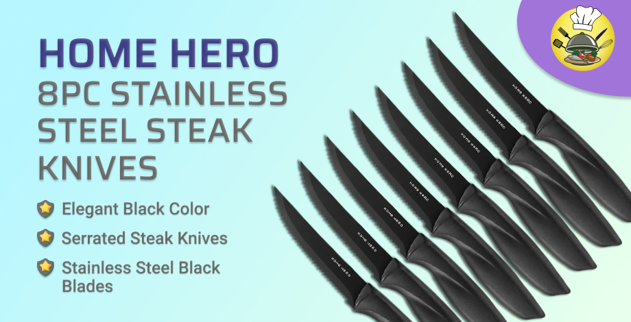 Home Hero 8pc Stainless Steel Steak Knives