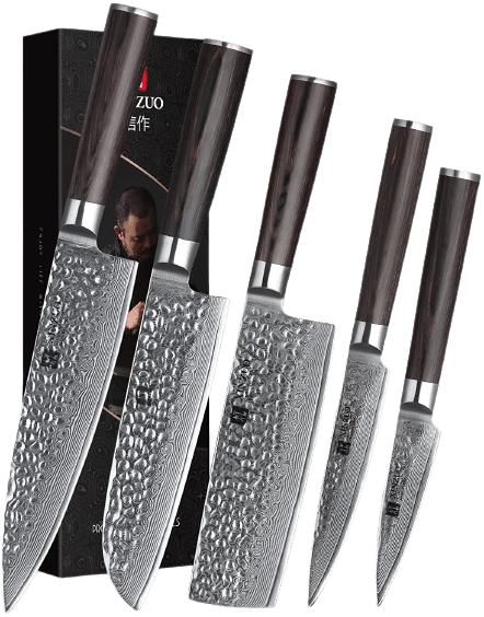 INZUO 5-Piece Damascus Kitchen Knife Set