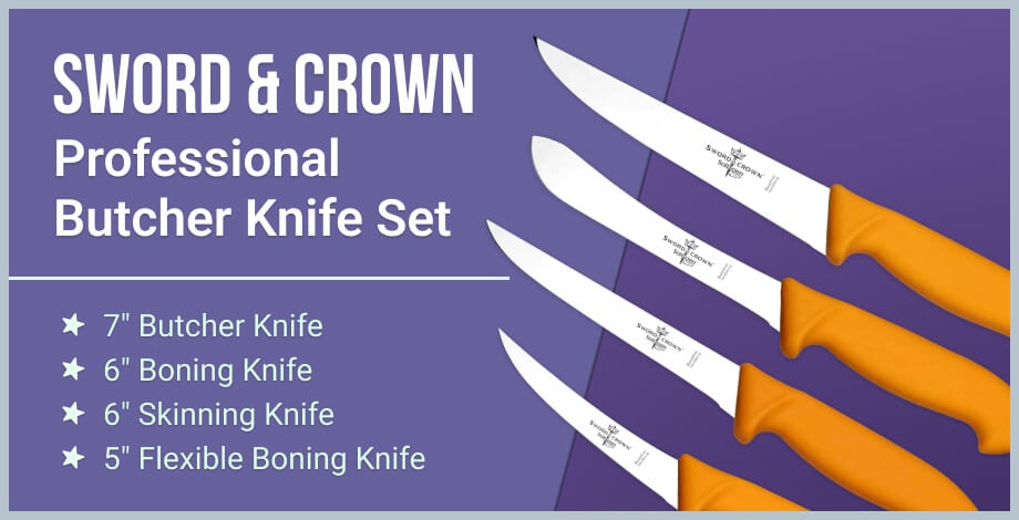Sword & Crown Professional Butcher Knife Set
